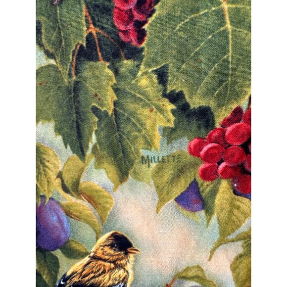 Wild Wings Fabric Yardage Birds on Branches with Fruit Rosemary Millette Fabric - Picture 5 of 12